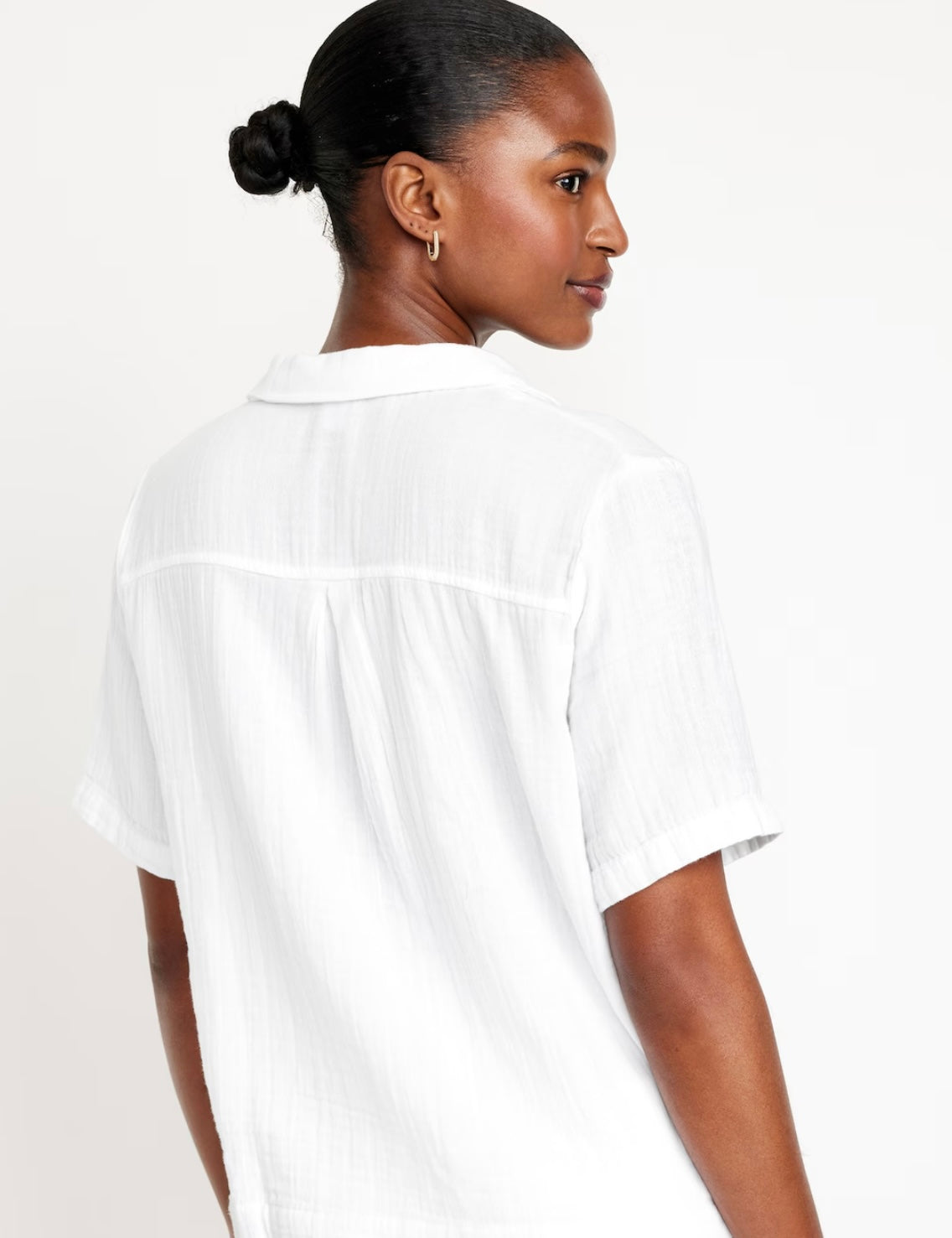 Women's Crinkle Gauze Button Down Shirt L, & XL