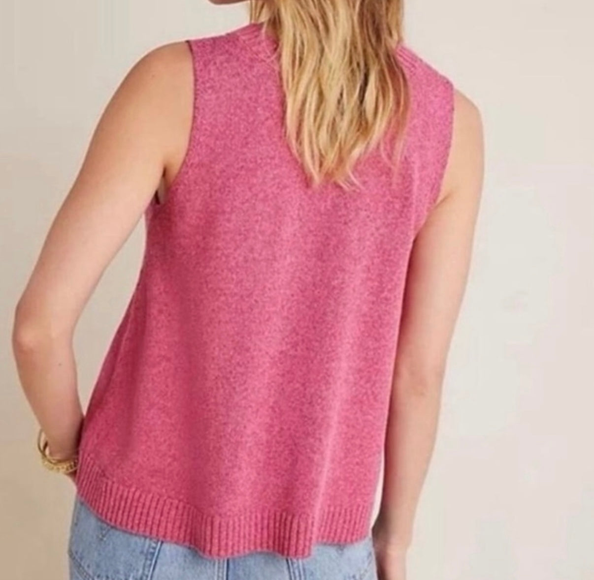 Anthropologie Pink Vest Medium