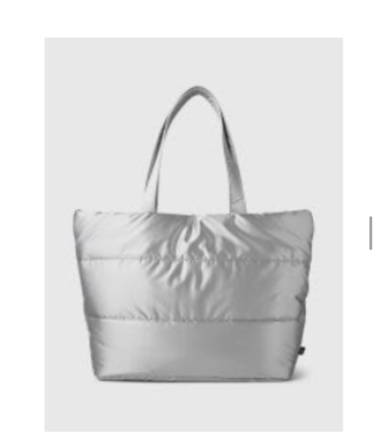 Gap Puffer Silver Metallic Tote Bag New!