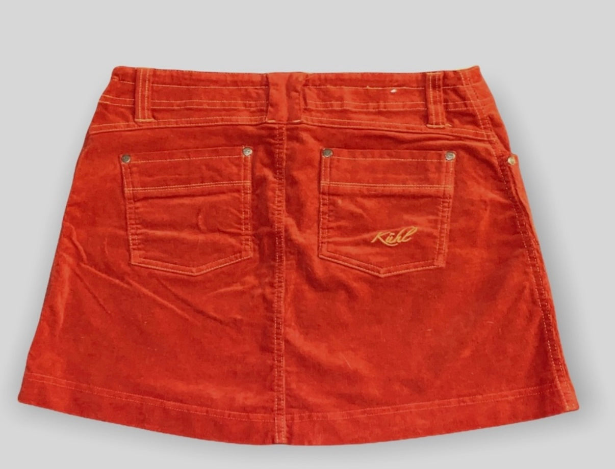 Kuhl Orange Corduroy Mini Skirt Size 2