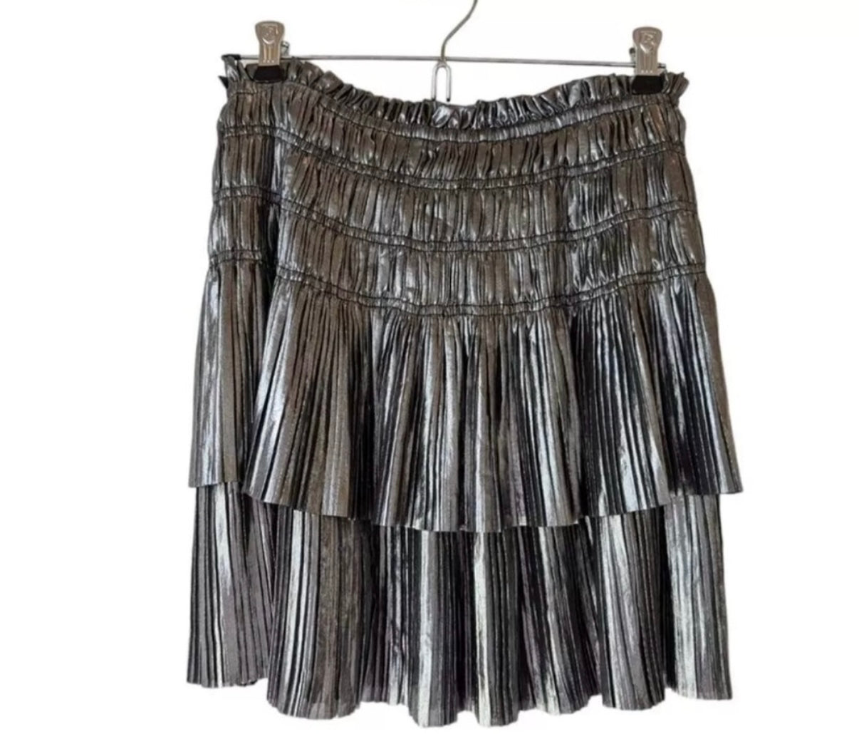 Anthropologie Current Air La Sardinia Smoked Gun Metal Skirt Medium