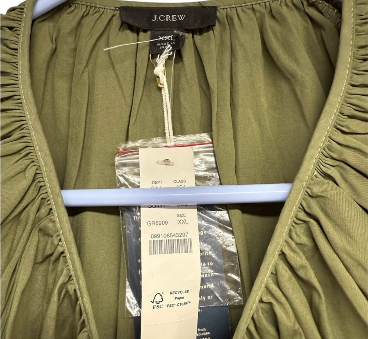 J.Crew Green Romper Size XXL New!