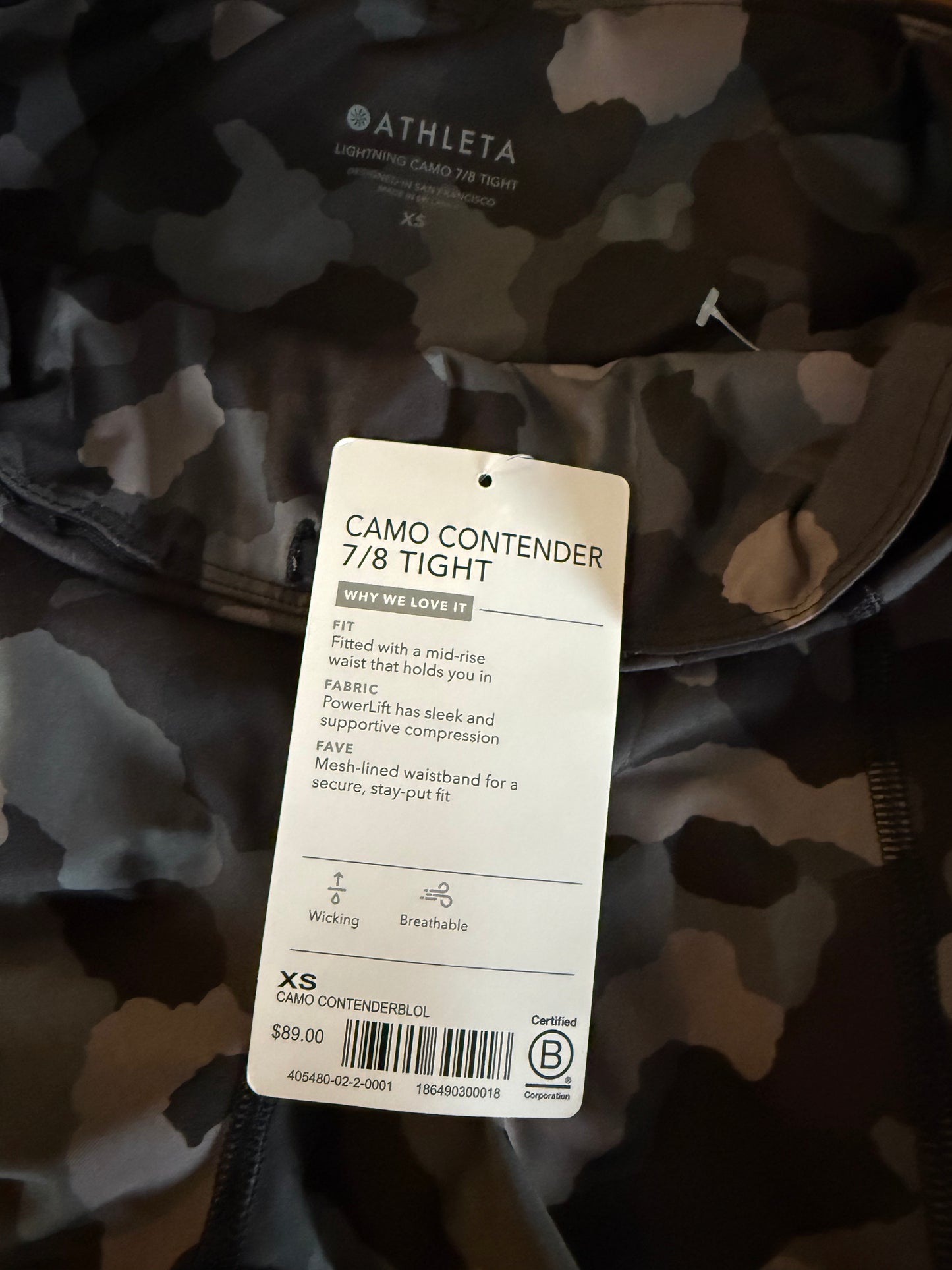 Athleta Camo Contender 7/8 Tight Legging XS