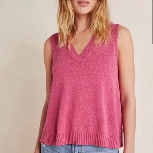 Anthropologie Pink Vest Medium