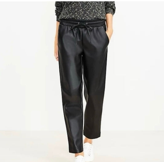 Loft Faux Black Leather Pants Small New