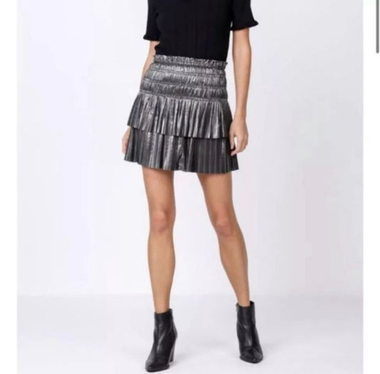 Anthropologie Current Air La Sardinia Smoked Gun Metal Skirt Medium