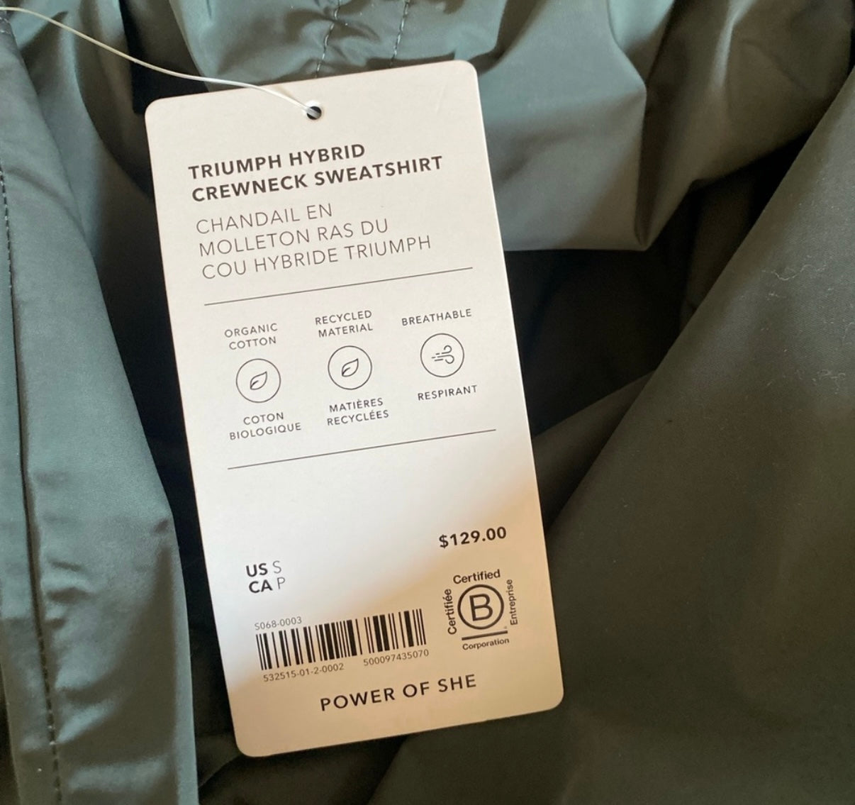 Athleta Triumph Hybrid Sweatshirt Small New