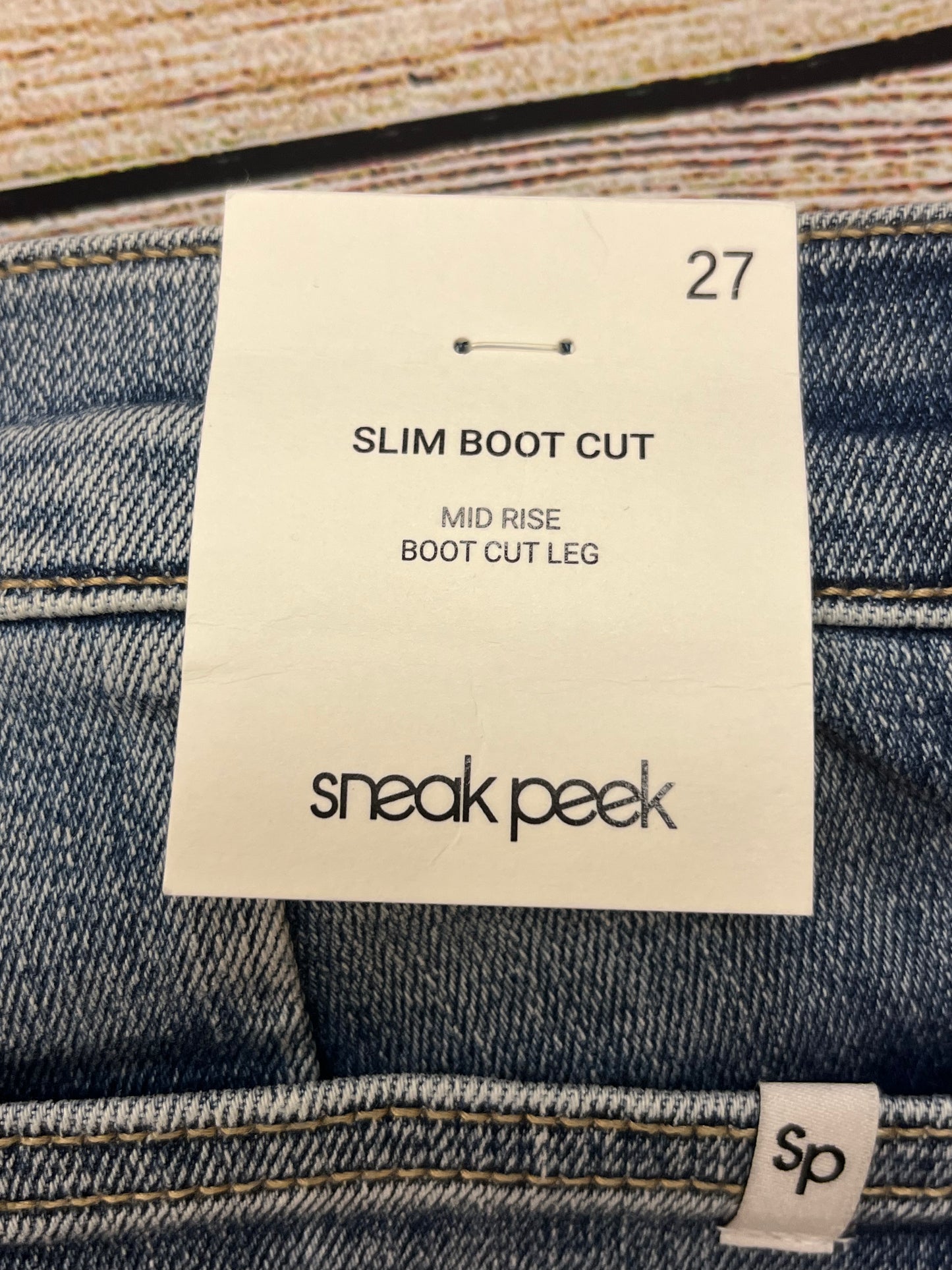 Sneak Peek Slim Boot Cut Mid Rise Jeans